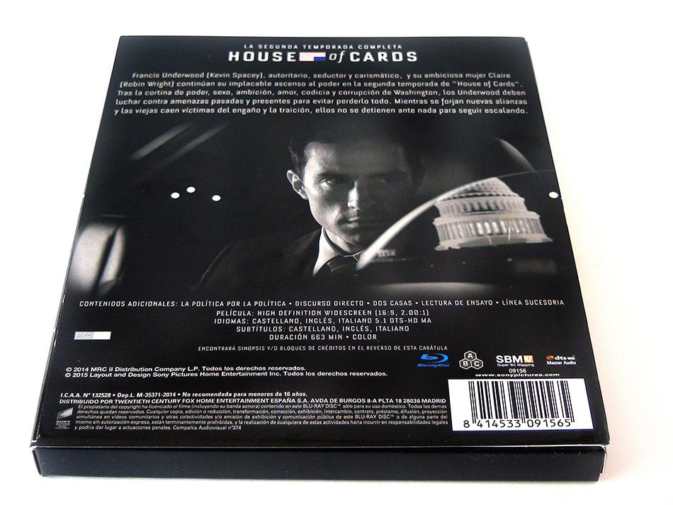 Fotografías de la segunda temporada de House of Cards en Blu-ray 5