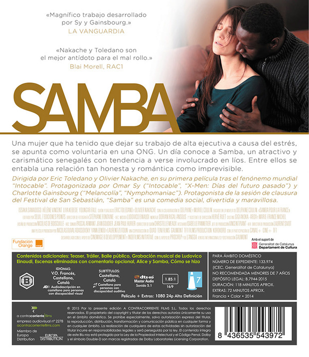 Detalles del Blu-ray de Samba