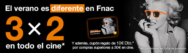 3x2 de fnac.es con cupón de 10 € de regalo en agosto