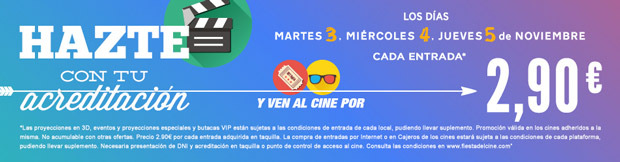 Novena edición de la Fiesta del Cine en noviembre