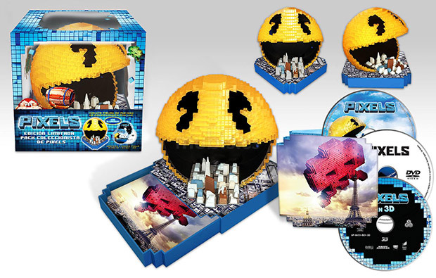 Diseño de la carátula de Pixels - Edición Coleccionista en Blu-ray 2