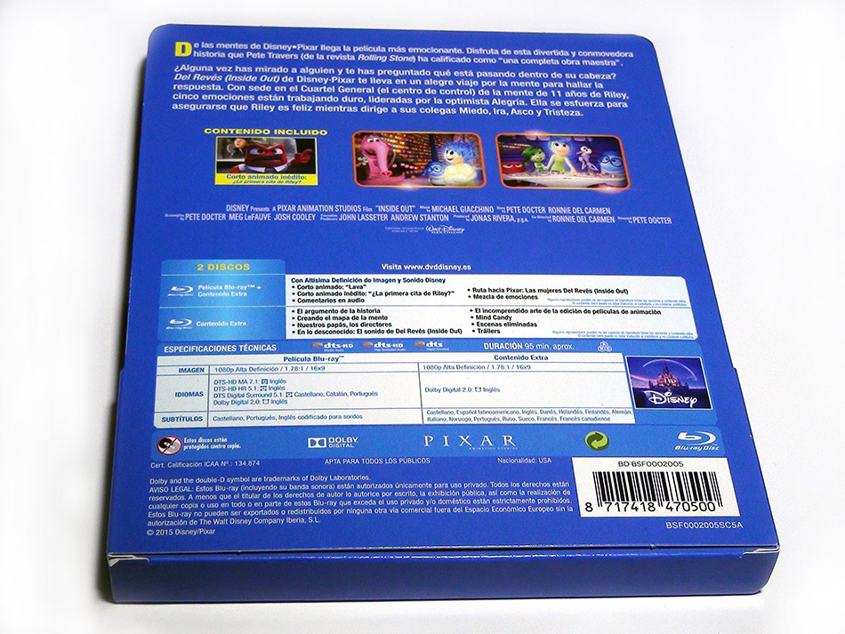 Fotografías del Steelbook de Del Revés (Inside Out) en Blu-ray 5