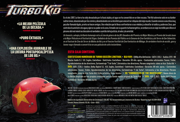 Detalles del Blu-ray de Turbo Kid - Turbo Edición Limitada