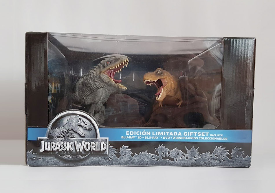 Fotografías de la edición limitada con figuras de Jurassic World en Blu-ray