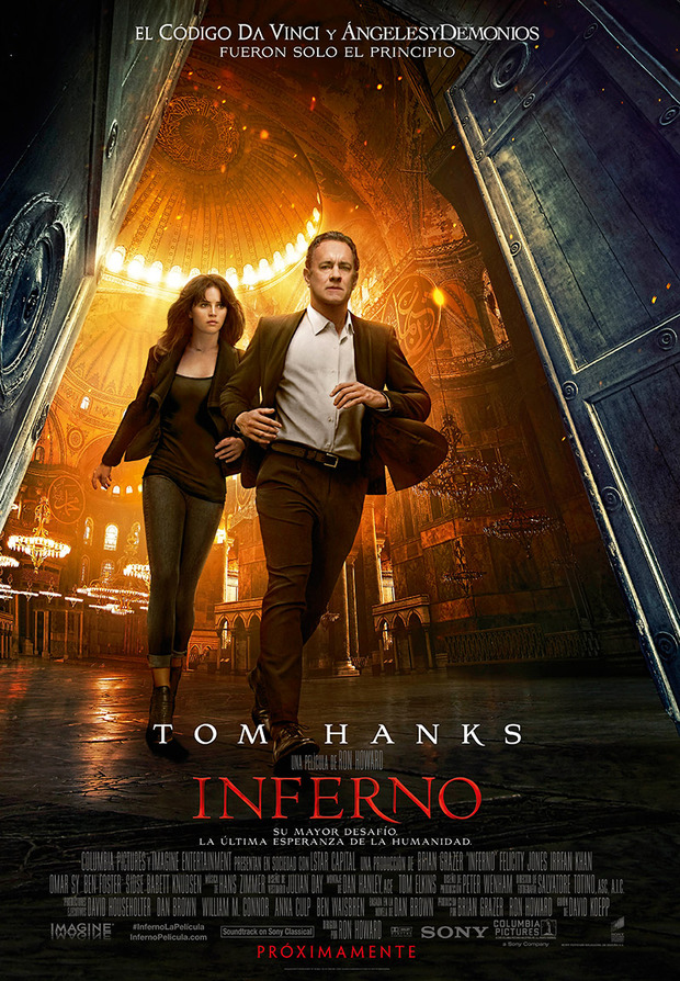 Cartel final de Inferno, dirigida por Ron Howard 