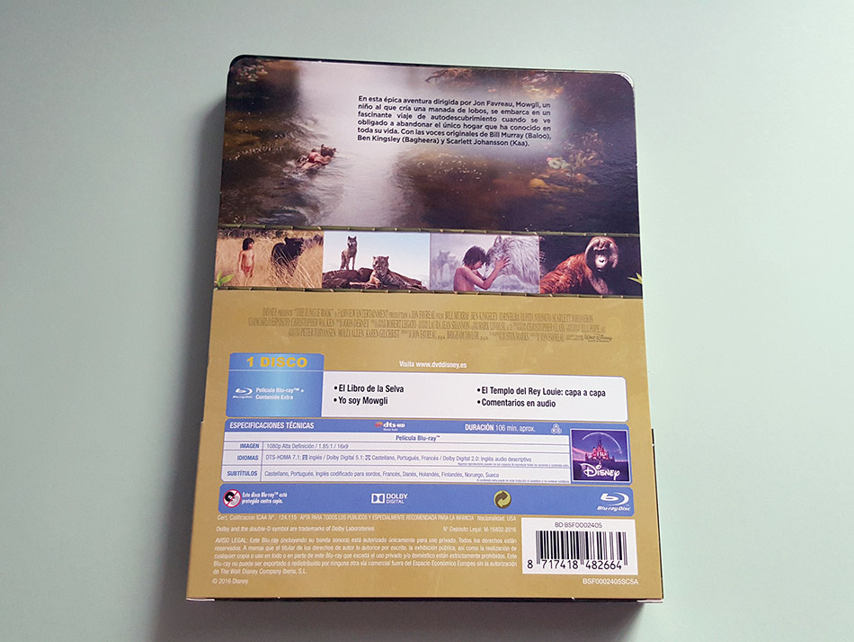 Fotografías del Steelbook de El Libro de la Selva en Blu-ray 2