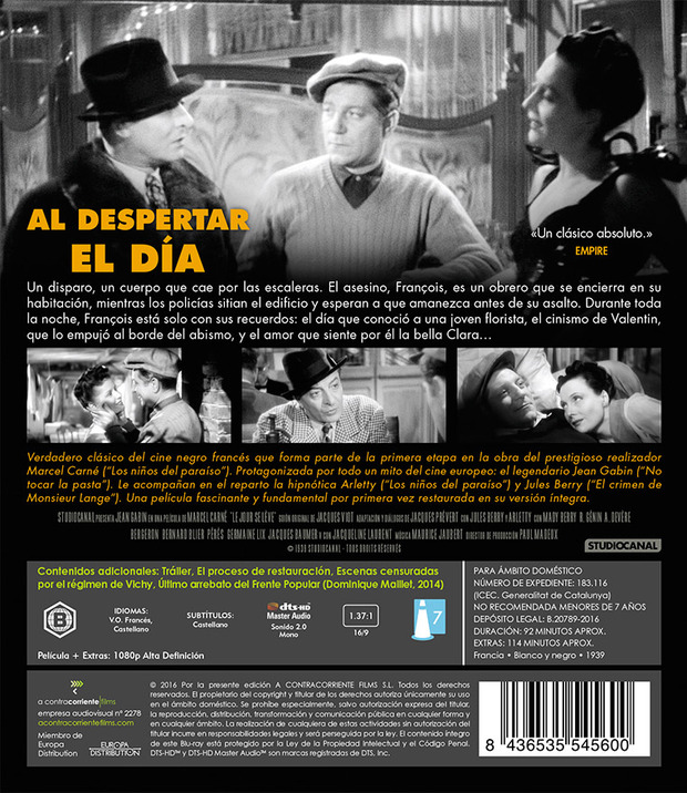 Más información de Al Despertar el Día en Blu-ray 3
