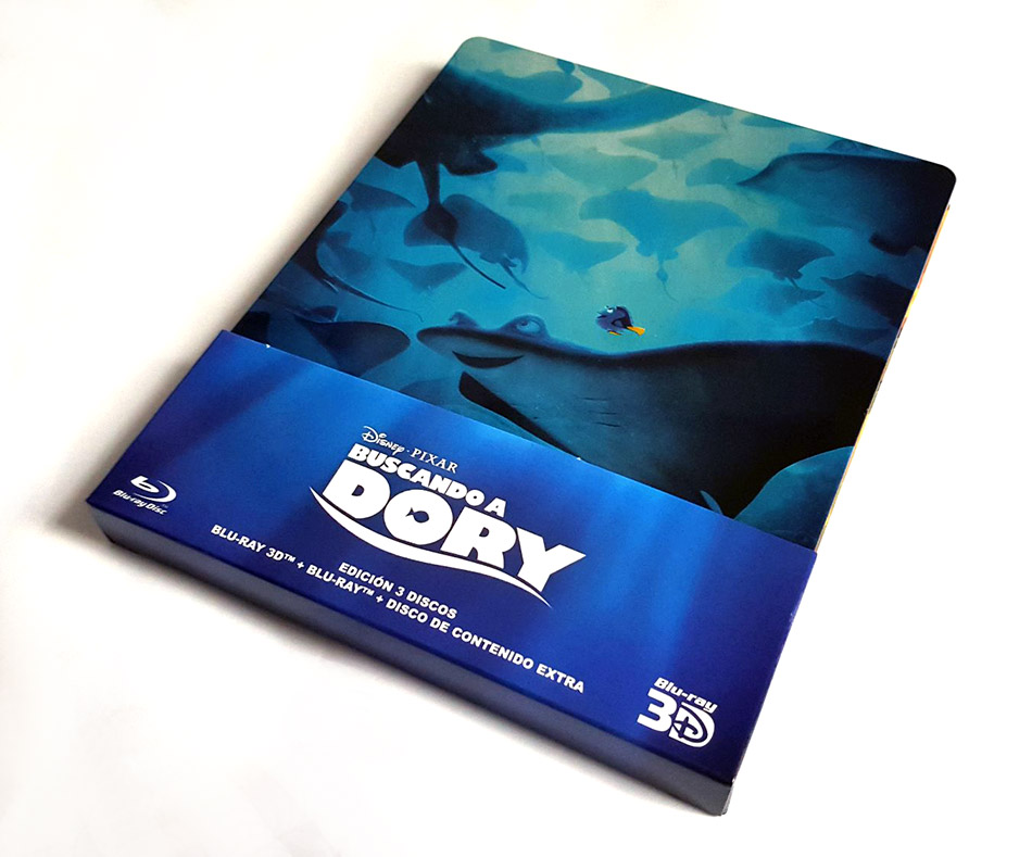 Fotografías del Steelbook de Buscando a Dory en Blu-ray 3D y 2D 3