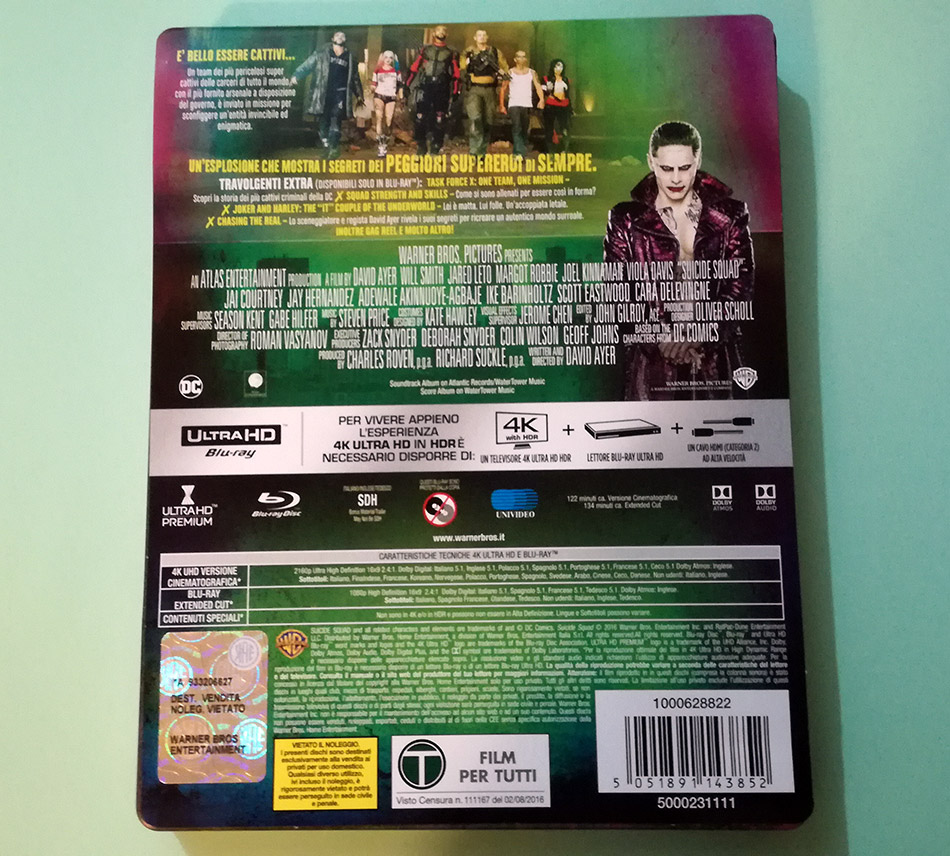 Fotografías del Steelbook de Escuadrón Suicida 4K +  Blu-ray (Italia) 5