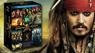 Colección con las 5 películas Piratas del Caribe en Blu-ray