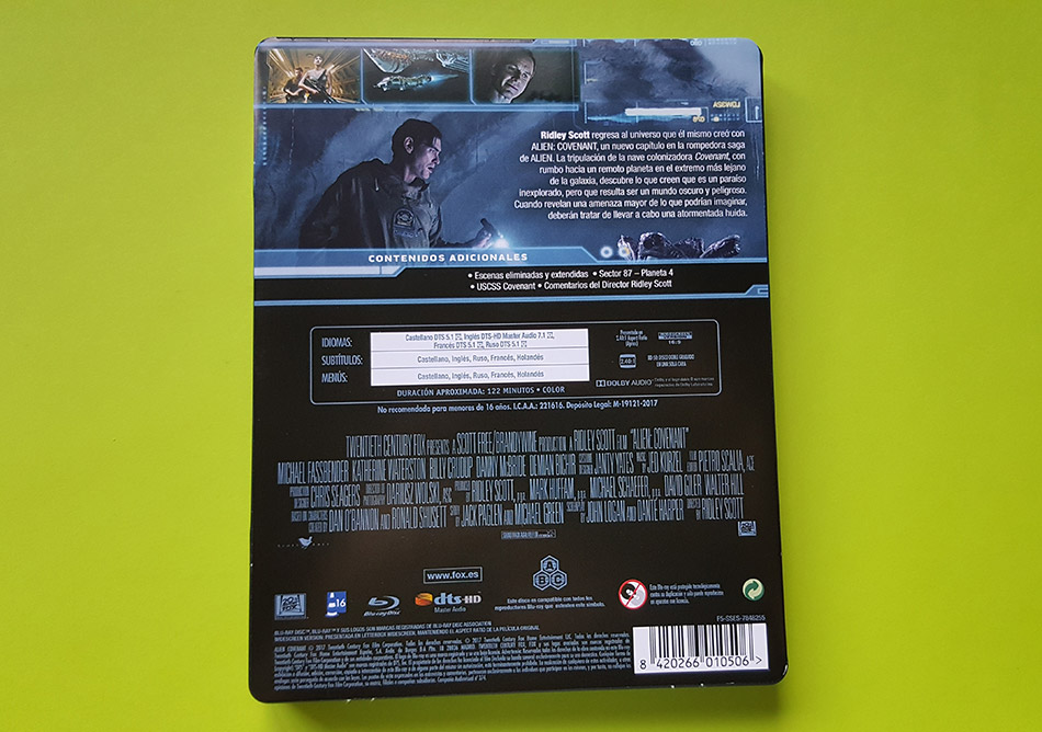 Fotografías del Steelbook de Alien: Covenant en Blu-ray 3