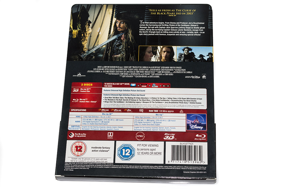 Fotografías del Steelbook de Piratas del Caribe: La Venganza de Salazar (UK) 6