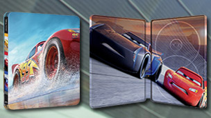 Diseño del Steelbook de Cars 3 en Blu-ray 3D y 2D