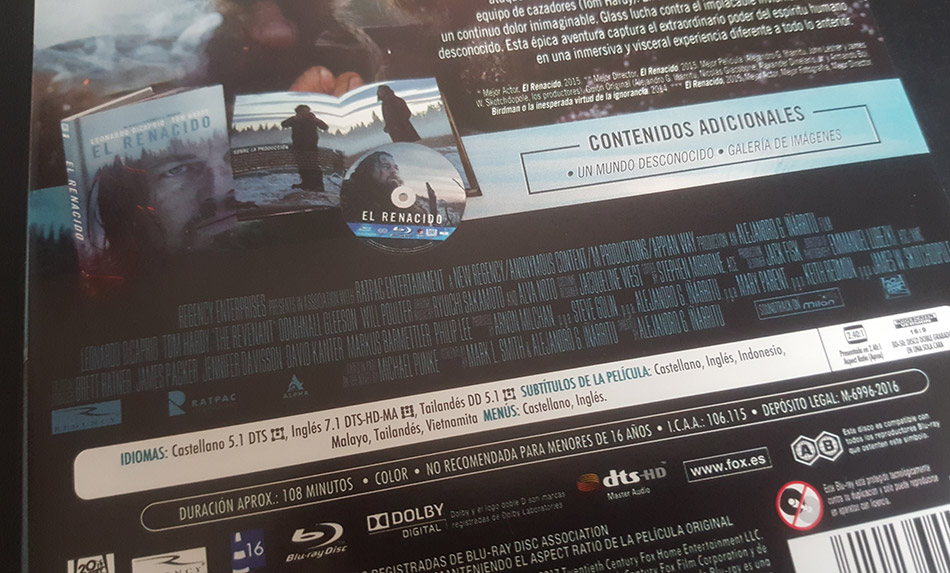 Fotografías del Digibook de El Renacido en Blu-ray 5