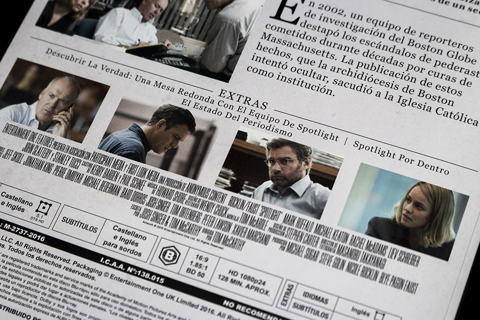 Fotografías del Digibook de Spotlight en Blu-ray 9