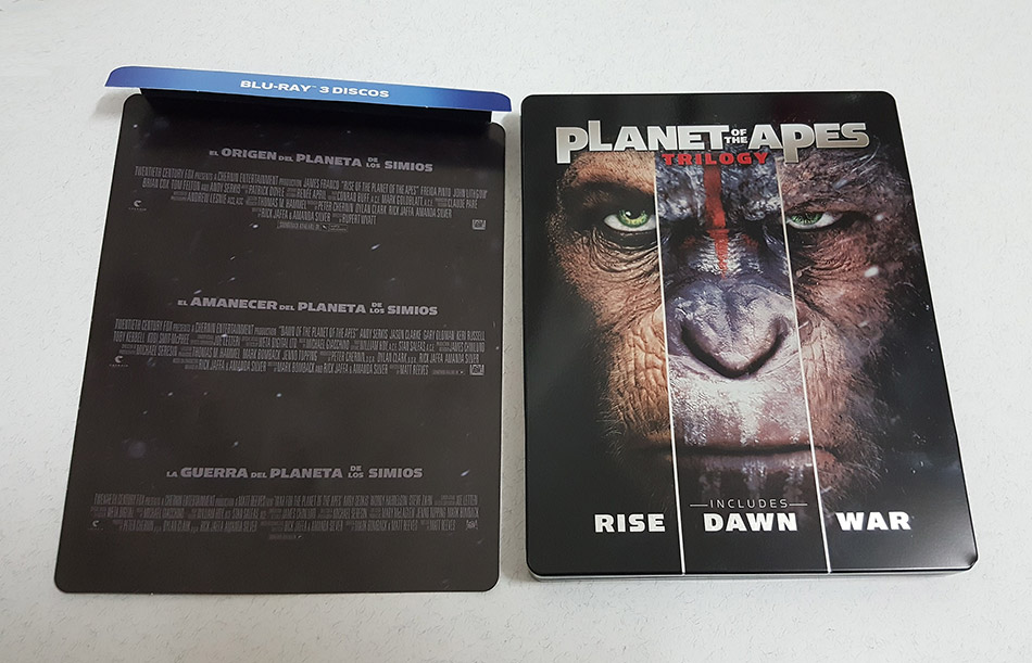 Fotografías del Steelbook de la Trilogía El Planeta de los Simios en Blu-ray 7