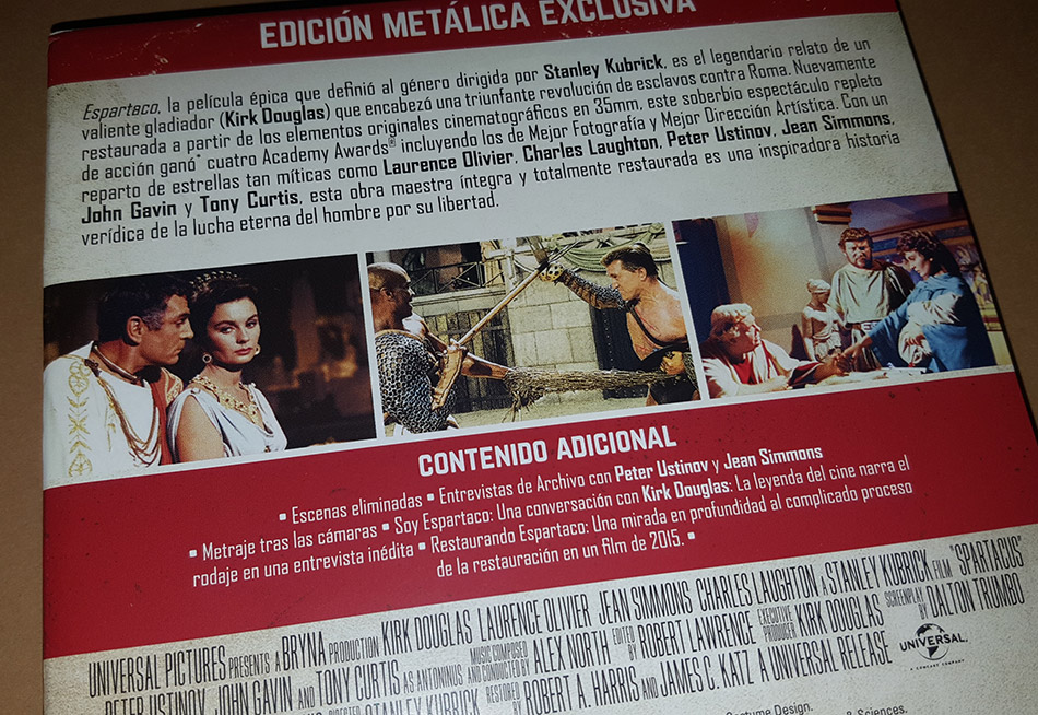 Fotografías del Steelbook de Espartaco en Blu-ray 4