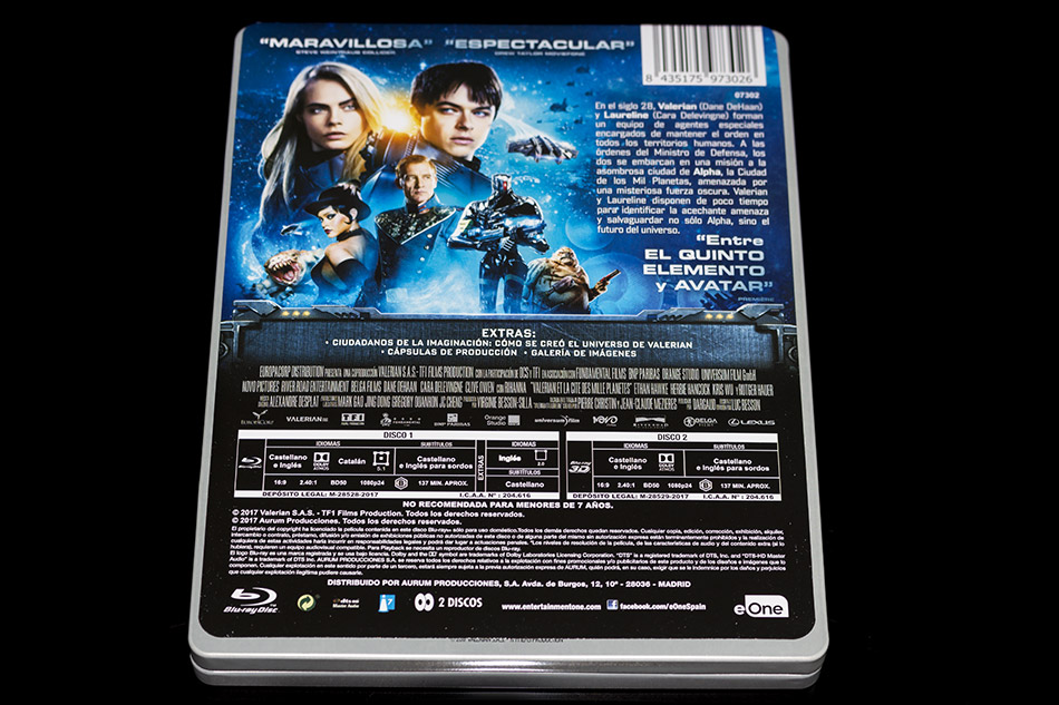 Fotografías del Steelbook de Valerian y la Ciudad de los Mil Planetas 3D/2D 5