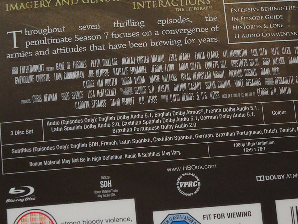 Fotografías del Steelbook de Juego de Tronos 7ª temporada en Blu-ray (UK) 6