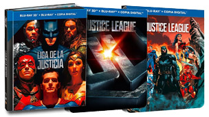 Diseño de las carátulas de Liga de la Justicia en Blu-ray, 3D y 4K