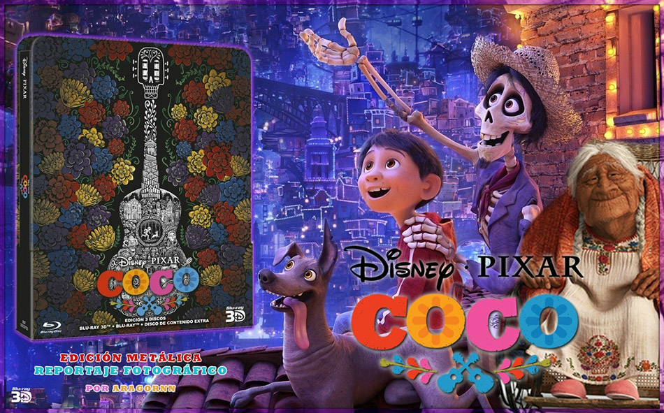 Fotografías del Steelbook de Coco en Blu-ray 3D y 2D 1