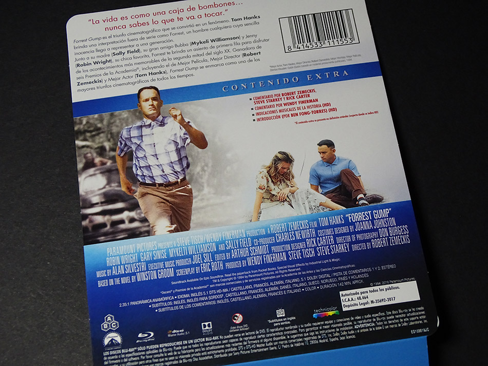 Fotografías del Steelbook de Forrest Gump en Blu-ray 6