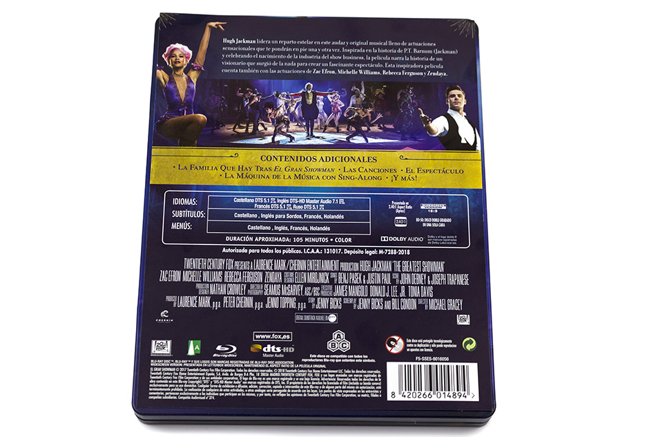 Fotografías del Steelbook de El Gran Showman en Blu-ray 6