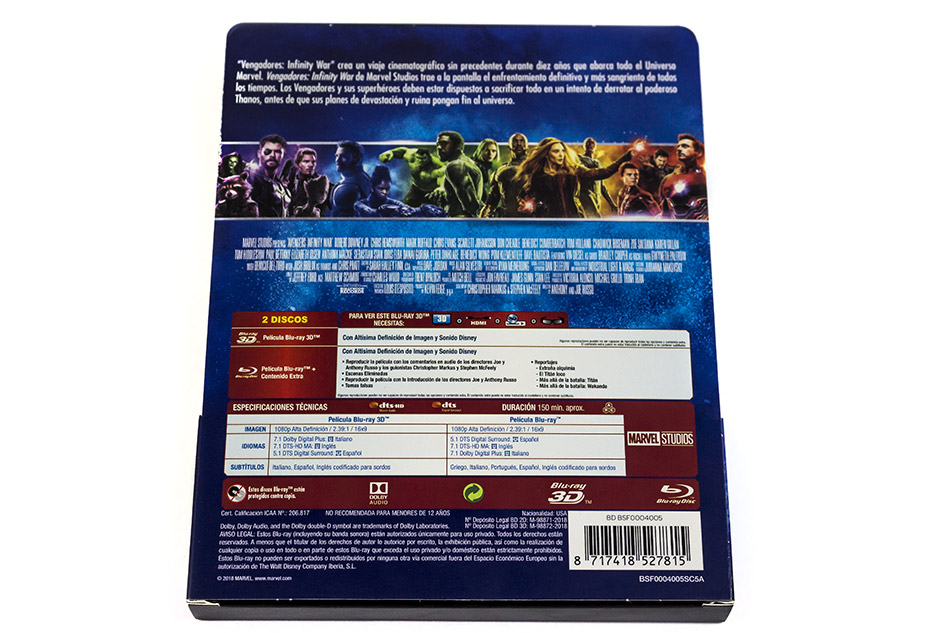 Fotografías del Steelbook de Vengadores: Infinity War en Blu-ray 3D y 2D 8