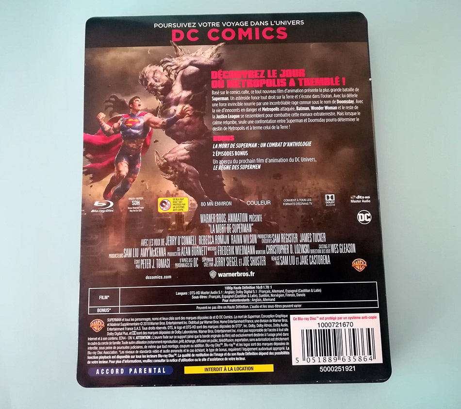 Fotografías del Steelbook de La Muerte de Superman en Blu-ray (Francia) 2