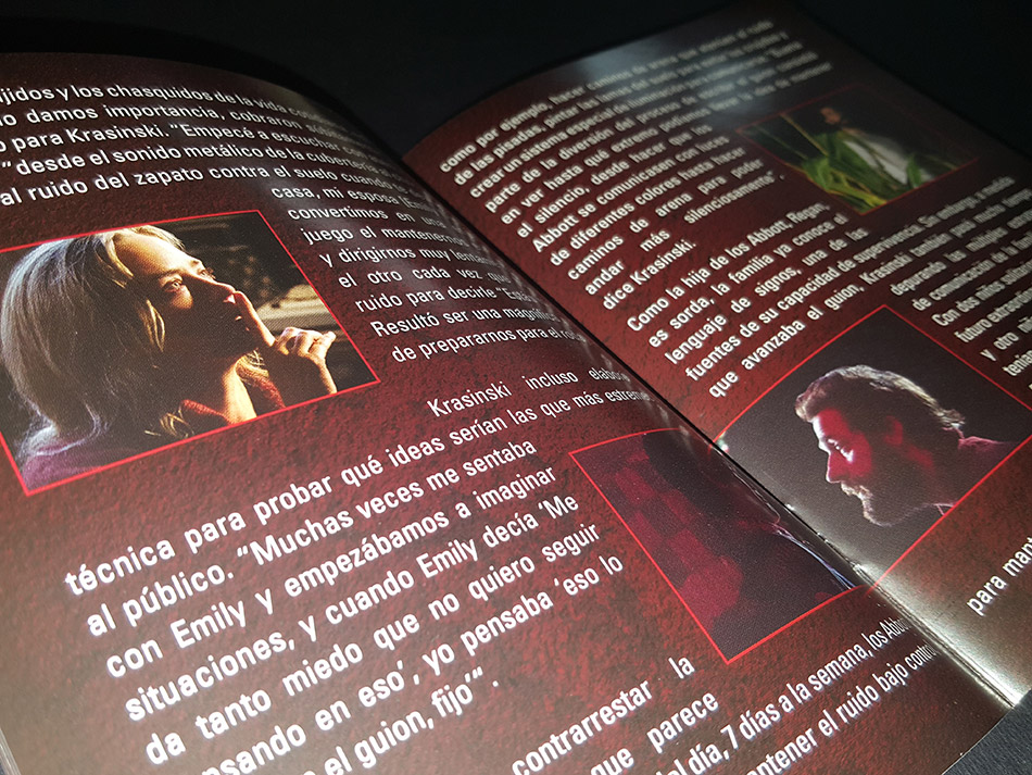 Fotografías del Steelbook con libreto de Un Lugar Tranquilo en Blu-ray 28