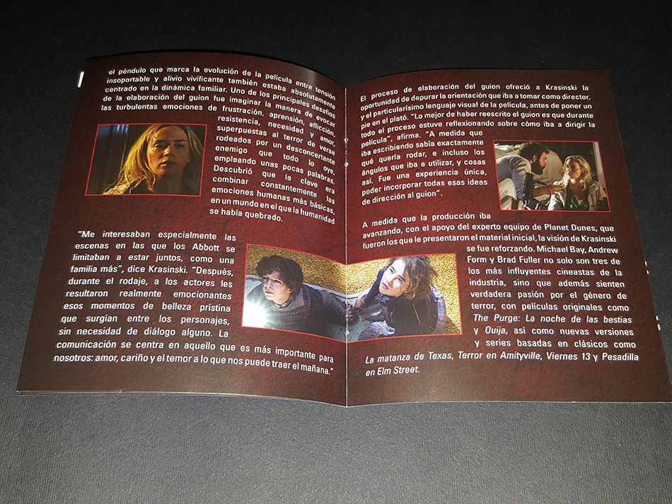 Fotografías del Steelbook con libreto de Un Lugar Tranquilo en Blu-ray 29