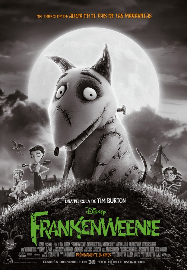 Póster definitivo de Frankenweenie de Tim Burton