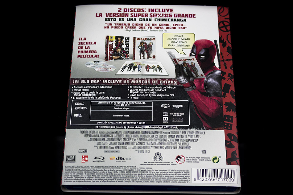 Fotografías de la edición libro de Deadpool 2 en Blu-ray 6