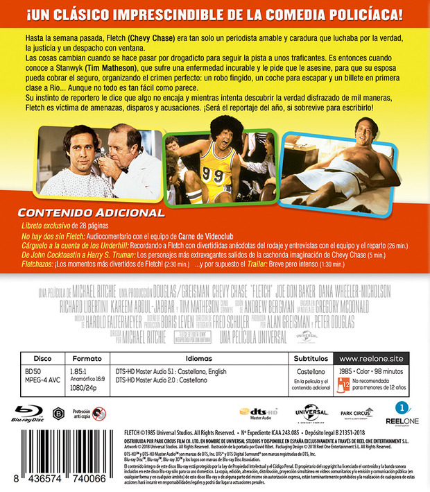 Detalles del Blu-ray de Fletch, "el Camaleón" - Edición Molona