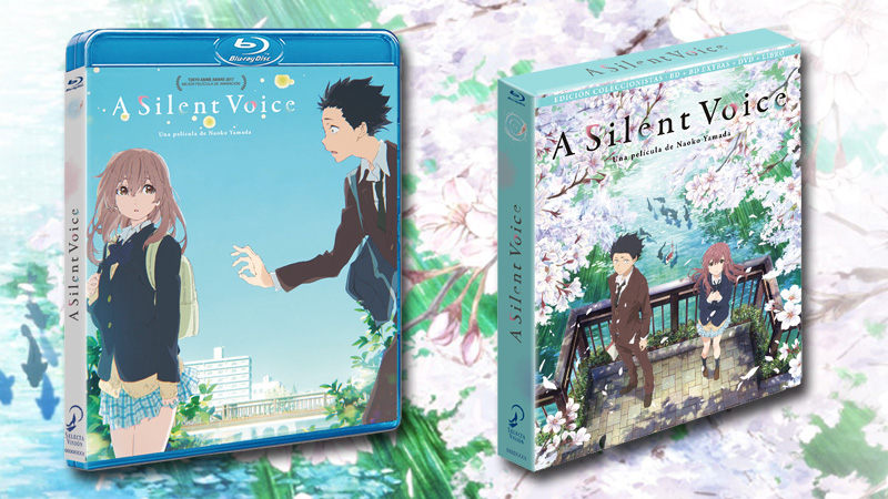 Ediciones sencilla y coleccionista del anime A Silent Voice en Blu-ray