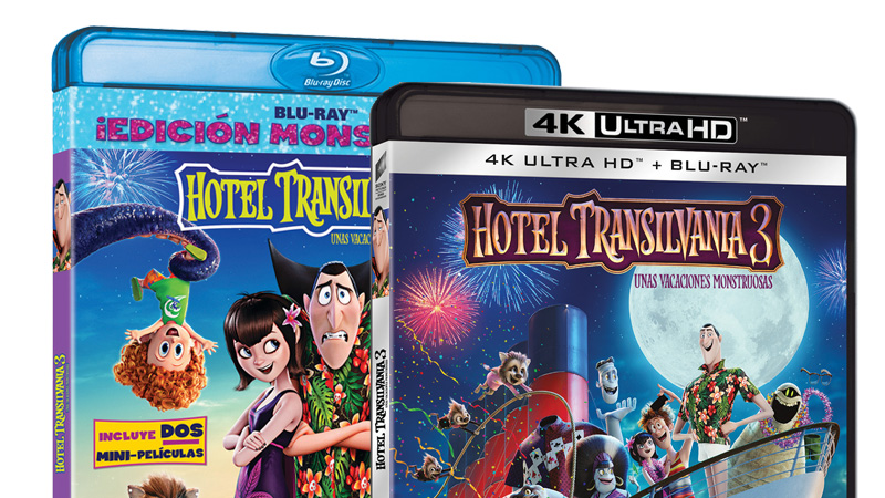 Contenidos y carátulas de Hotel Transilvania 3 en Blu-ray y UHD 4K