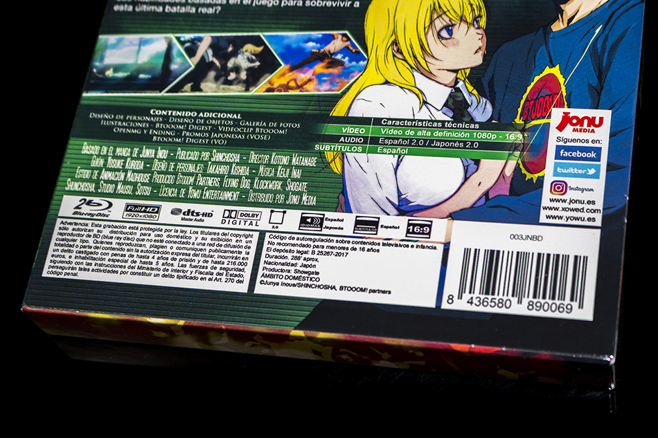 Fotografías del Digipak de la serie Btooom! en Blu-ray 8