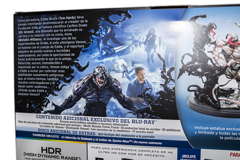 Fotografías de la edición coleccionista de Venom con figura en UHD 4K 4