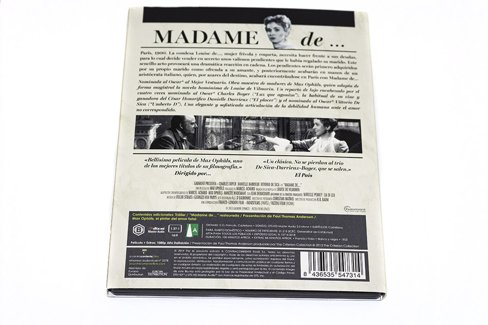Fotografías de la edición 65º aniversario de Madame de... en Blu-ray 7