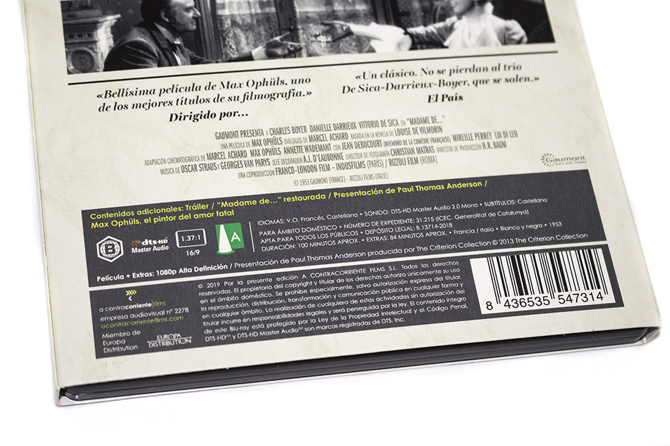 Fotografías de la edición 65º aniversario de Madame de... en Blu-ray 9