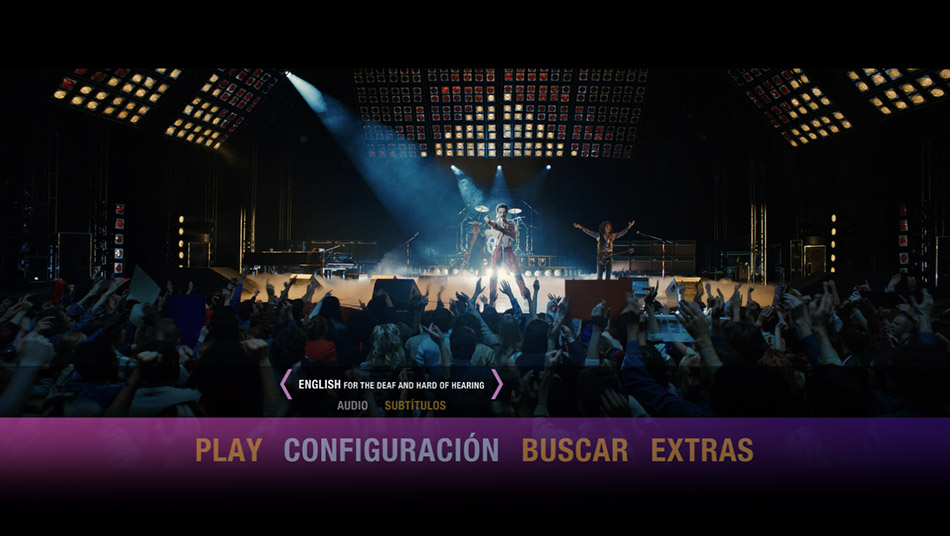 Capturas de imágen y menús del Blu-ray de Bohemian Rhapsody 1