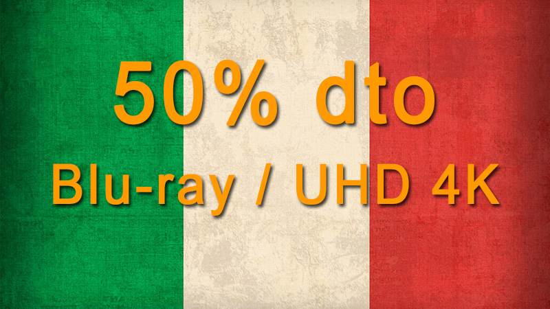 Promoción 50% dto comprando 5 Blu-ray o UHD 4K en amazon Italia