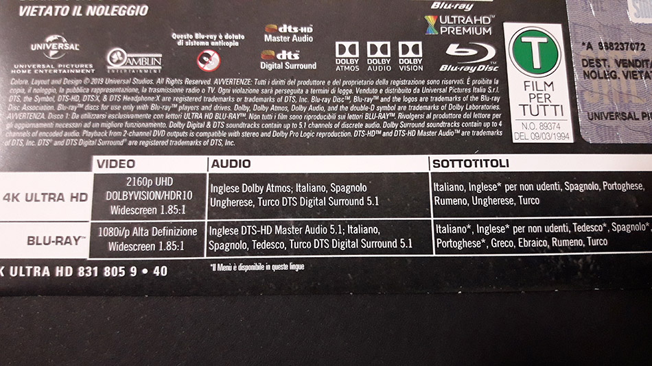 Fotografías del Steelbook de La Lista de Schindler en UHD 4K (Italia) 5