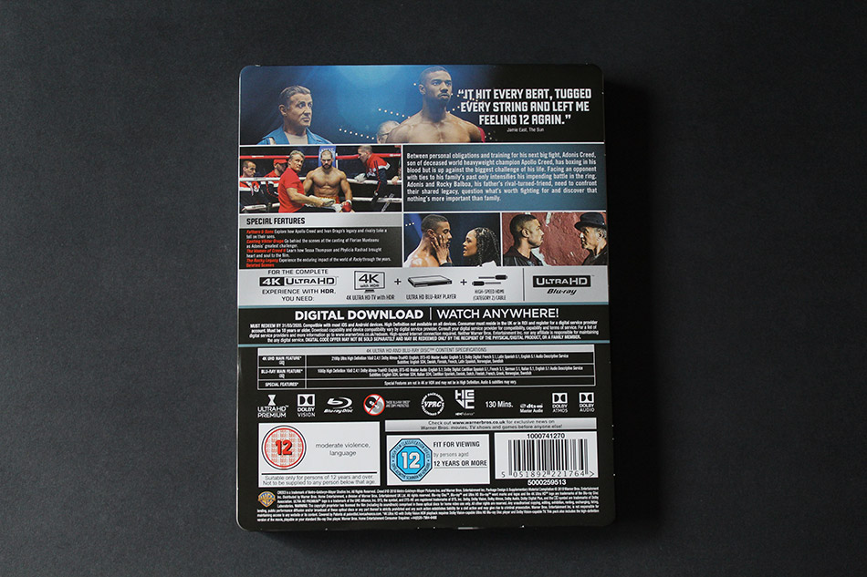 Fotografías del Steelbook de Creed II: La Leyenda de Rocky en UHD 4K (Reino Unido) 2