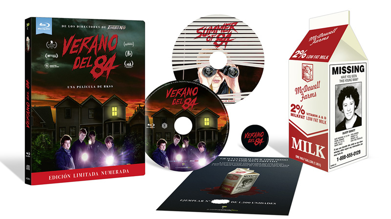 Edición limitada y numerada de Verano del 84 en Blu-ray con un cartón de leche