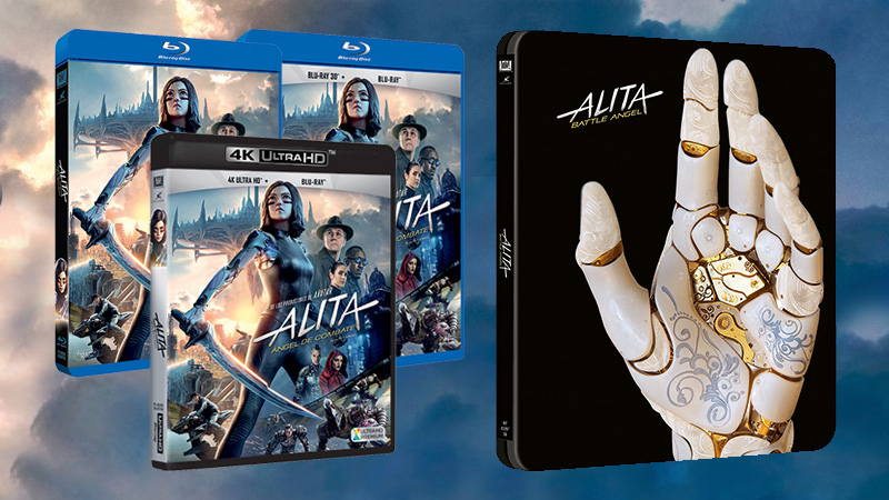 Carátulas y extras de Alita: Ángel de Combate en Blu-ray, 3D y UHD 4K