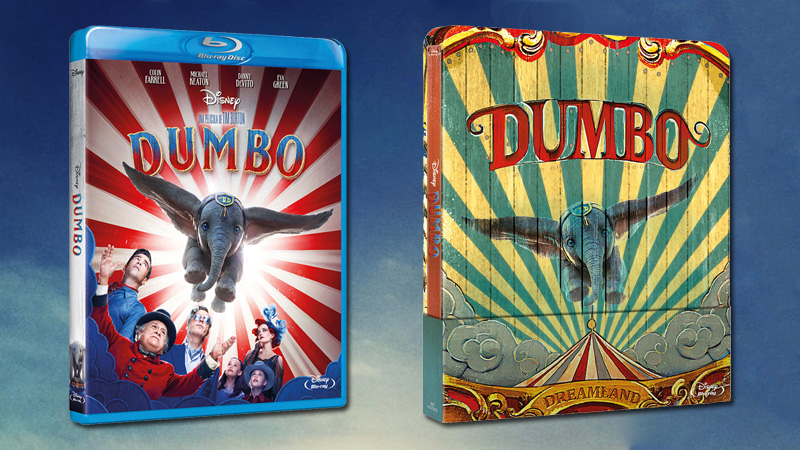 Diseños del Blu-ray y el Steelbook del Dumbo de Tim Burton