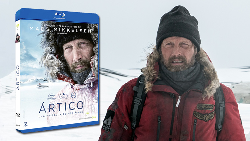Carátula y contenidos de Ártico en Blu-ray, con Mads Mikkelsen