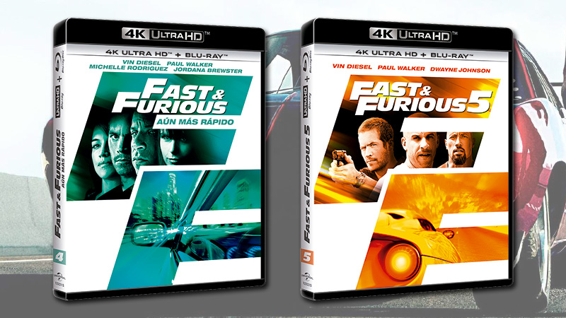 Ediciones individuales de Fast and Furious 4 y 5 en UHD 4K