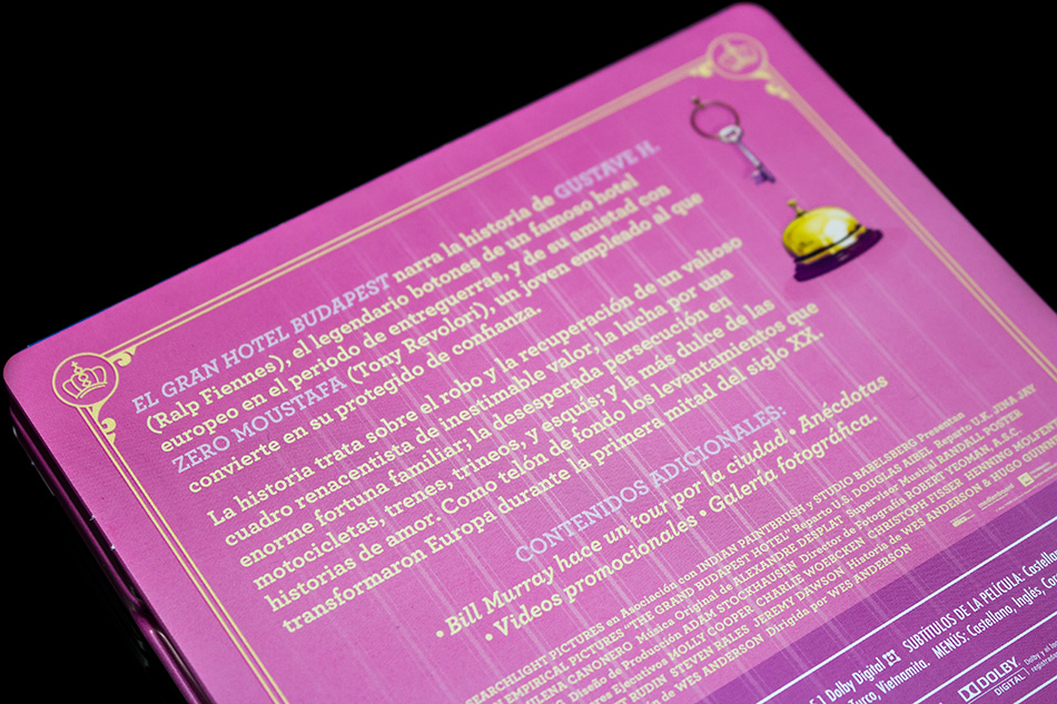 Fotografías del Steelbook de El Gran Hotel Budapest en Blu-ray 8